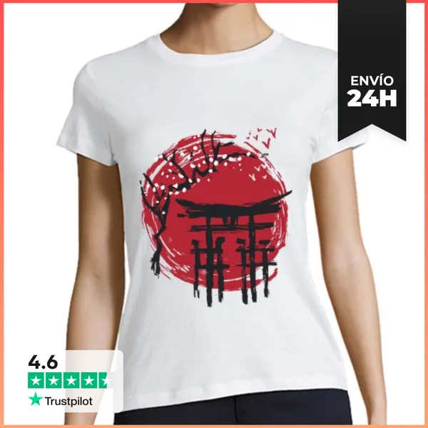 Camiseta Mujer Clásica Templo Japonés LaTostadora