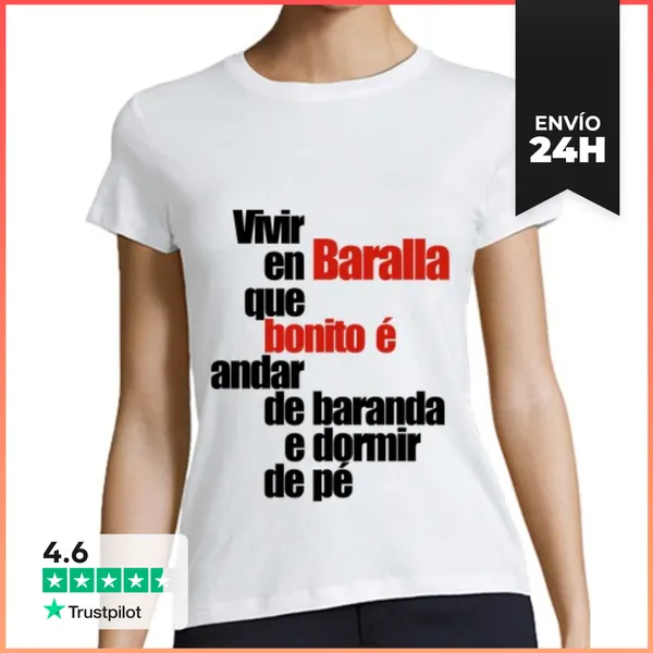 Camiseta Mujer Clásica Vivir En Baralla LaTostadora
