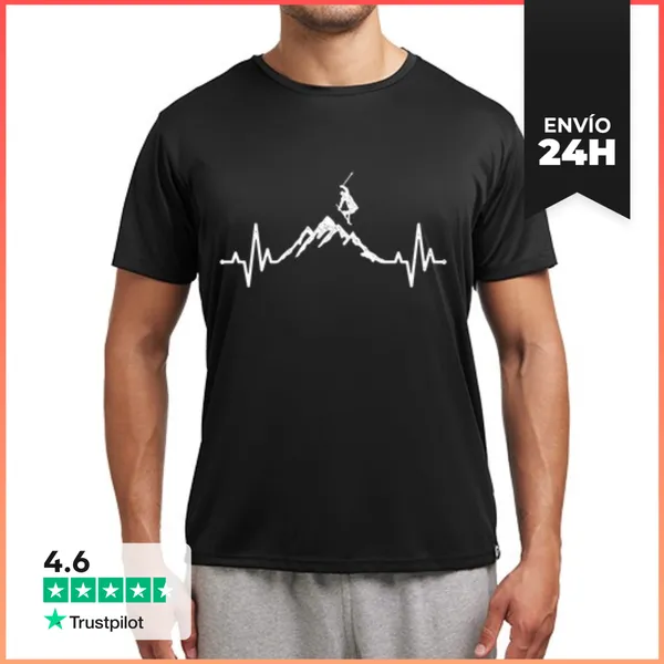 Camiseta Deportiva Hombre Latido Corazón Electro Cardiograma