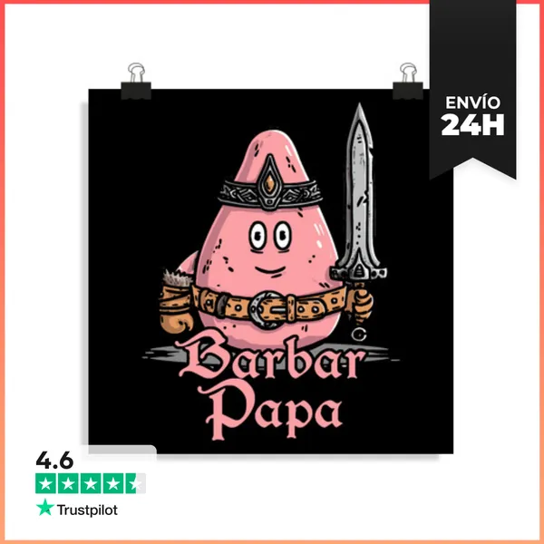 Póster Cuadrado Papá Barbudo - Humor De Fantasía Desincronizado