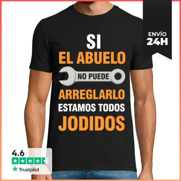 Camiseta Hombre Clásica Si El Abuelo No Puede Arreglarlo Regalo