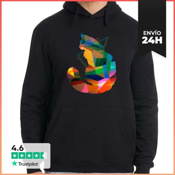Sudadera Unisex Con Capucha Gato Del Cubismo LaTostadora