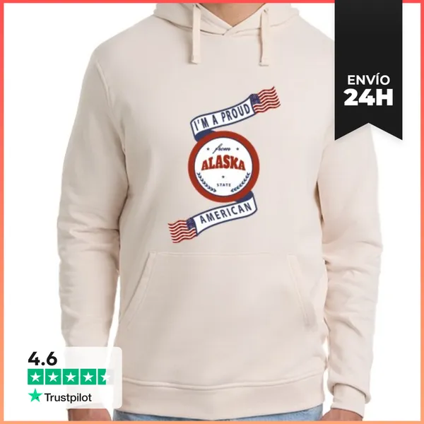 Sudadera Unisex Con Capucha Insignia Del Estado De Alaska