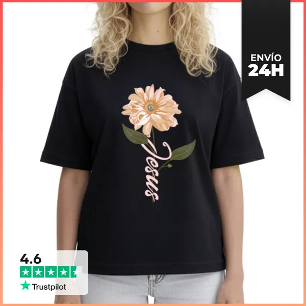 Camiseta Mujer Boxy Flor De Jesus LaTostadora