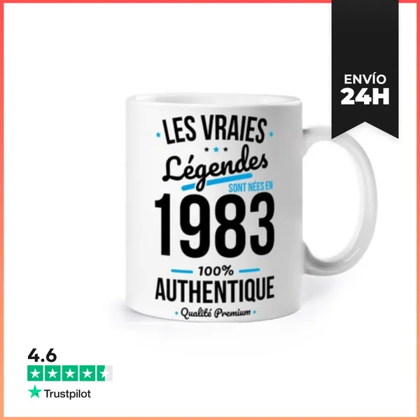 Taza Cumpleaños 40 Años - Leyendas 1983 LaTostadora