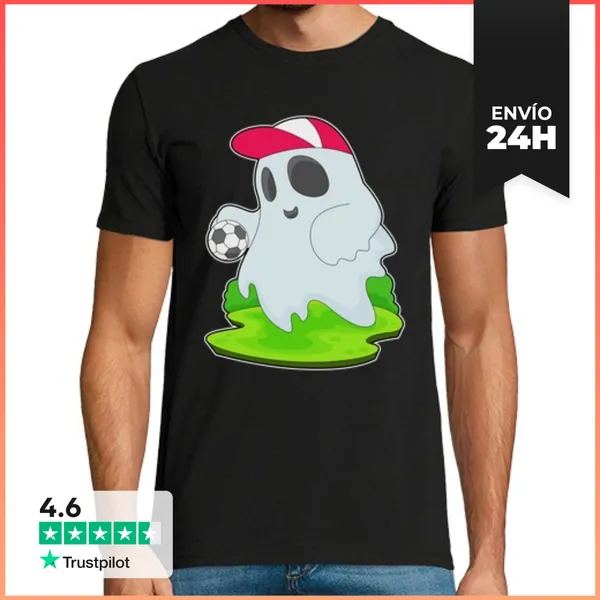 Camiseta Hombre Clásica Fantasma De Halloween Futbol LaTostadora