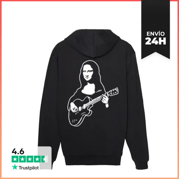 Sudadera Unisex Con Capucha Mona Lisa Guitarrista LaTostadora