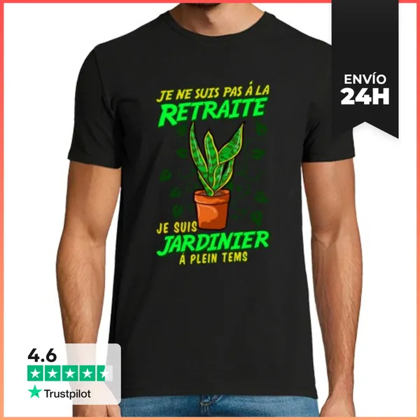 Camiseta Hombre Clásica Jardinero Retiro Jardinería LaTostadora