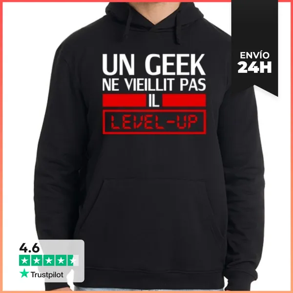 Sudadera Unisex Con Capucha Un Geek No Envejece Sube De Nivel