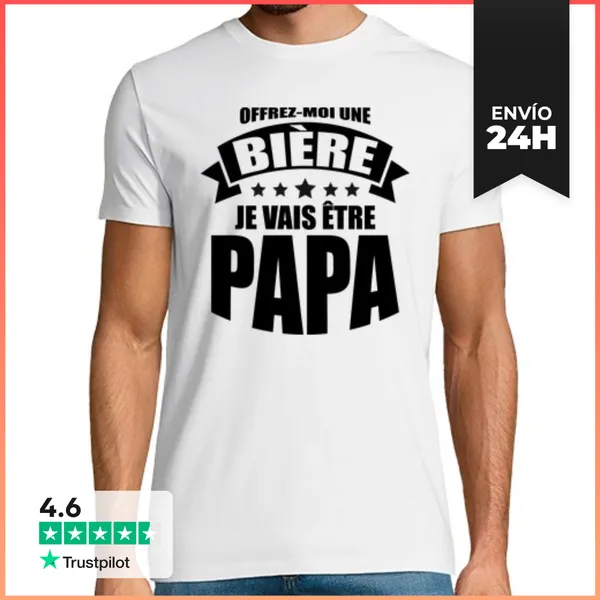 Camiseta Hombre Clásica Dame Una Cerveza Seré Un Papá LaTostadora