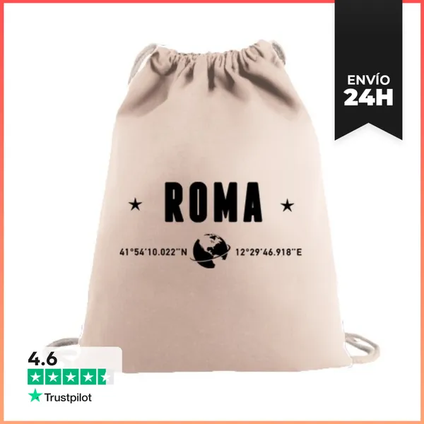 Mochila Saco Con Cuerdas Ciudad Roma Coordenadas Geográficas