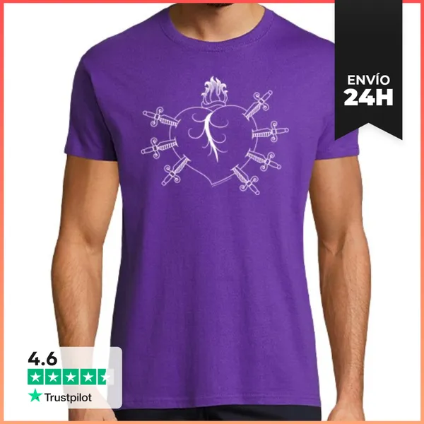 Camiseta Hombre Clásica Los Siete Dolores De María · Blanco