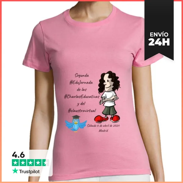 Camiseta Mujer Clásica Segunda Edujornada 1 Negro LaTostadora