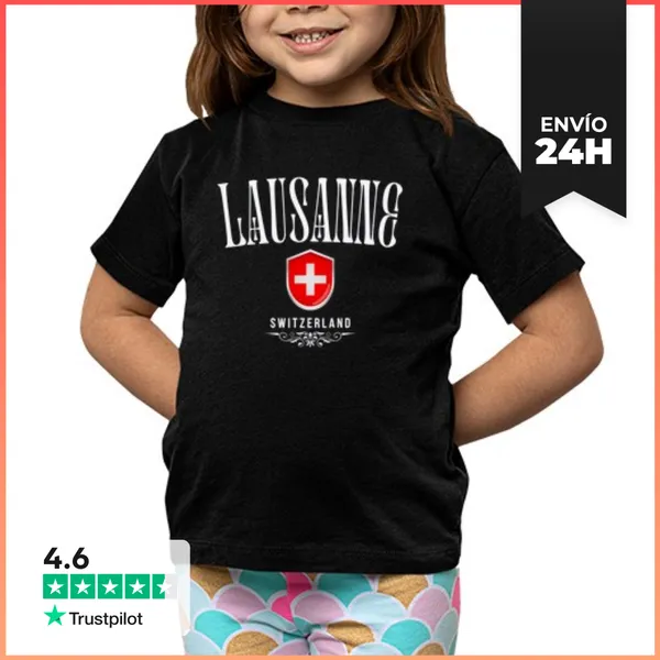 Camiseta Clásica Para Niños Amo Lausana, Recuerdo De Suiza