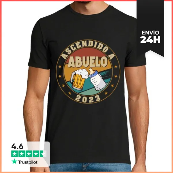 Camiseta Hombre Clásica Promovido A Abuelo 2023 Anunciar