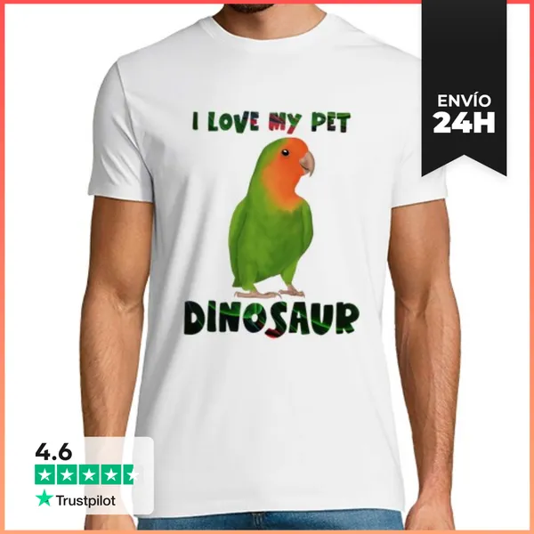 Camiseta Hombre Clásica Mascota Agapornis LaTostadora