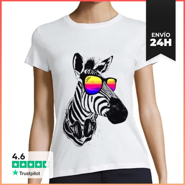 Camiseta Mujer Clásica Cebra Fresca LaTostadora