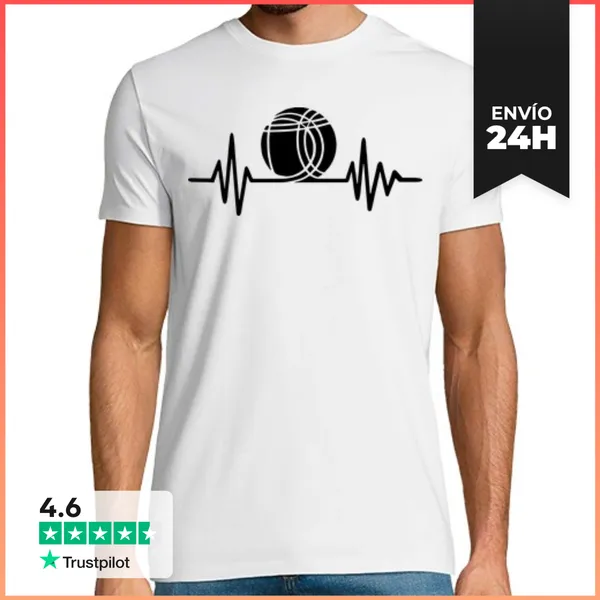 Camiseta Hombre Clásica Petanca Humor Latido Del Corazón