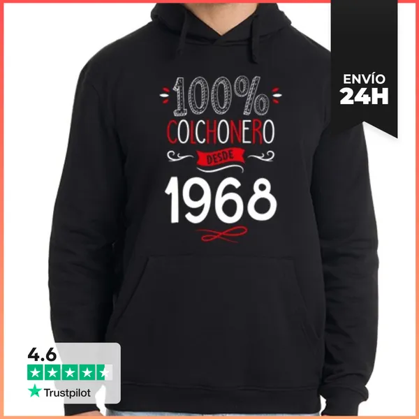 Sudadera Unisex Con Capucha 100% Colchonero Desde 1968