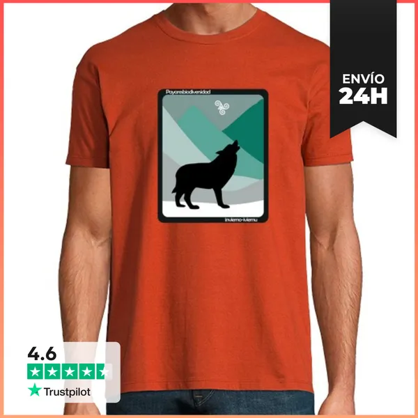 Camiseta Hombre Clásica Invierno Payares Lobo LaTostadora