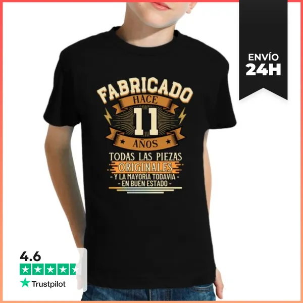 Camiseta Clásica Para Niños Fabricado Hace 11 Años Todas Las