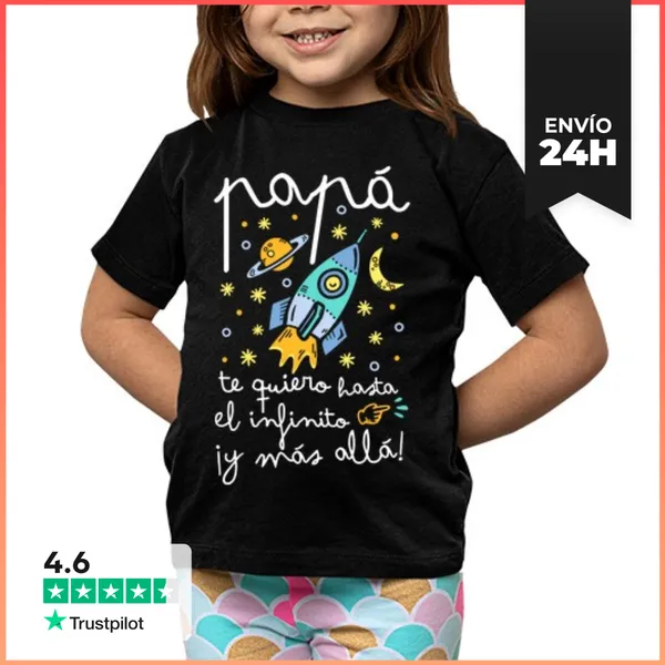 Camiseta Clásica Para Niños Papá Te Quiero Hasta El Infinito Y