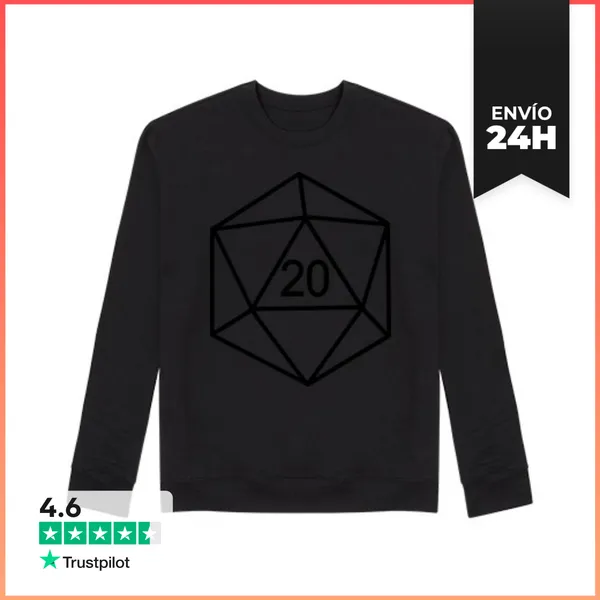 Sudadera Unisex Dado 20 - Juegos De Rol LaTostadora