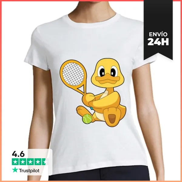 Camiseta Mujer Clásica Pato Tenis Raqueta De Tenis LaTostadora