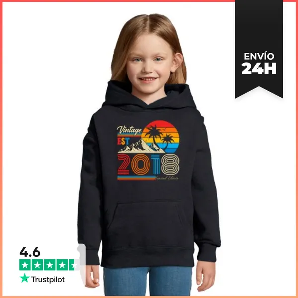 Sudadera Para Niños Con Capucha Vintage 2018 Estilo Retro