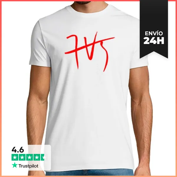Camiseta Hombre Clásica 7A5 R Hombre, Manga Corta, Blanco,