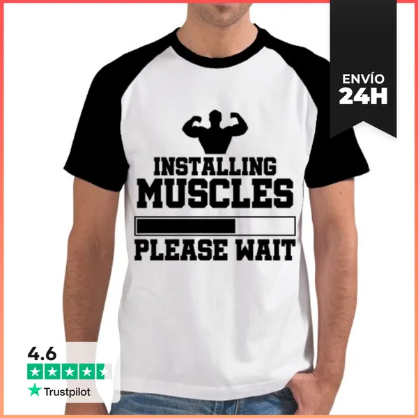 Camiseta Hombre, Estilo Béisbol Instalando Músculos Cargando