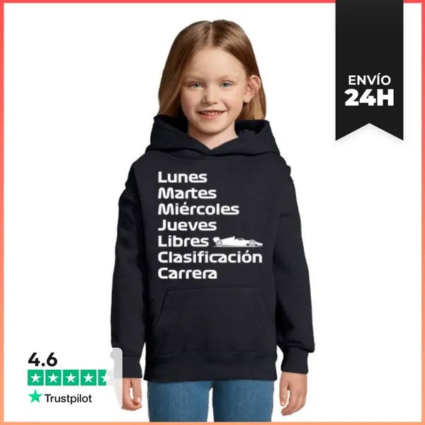 Sudadera Para Niños Con Capucha F1 SEMANA LIBRES CLASIFICACIÓN