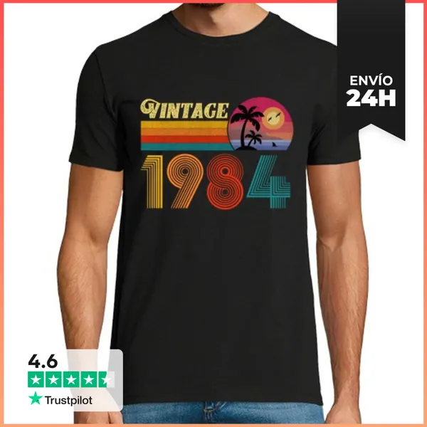 Camiseta Hombre Clásica Regalo De Cumpleaños 39 Años Retro Vint