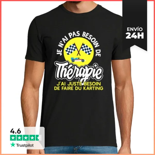 Camiseta Hombre Clásica Terapia De Regalo Karting LaTostadora