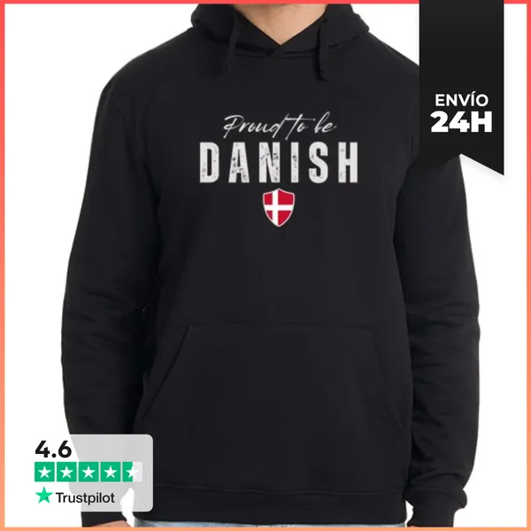 Sudadera Unisex Con Capucha Danés Orgulloso, Amo Dinamarca