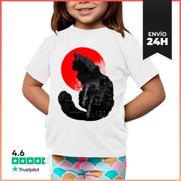 Camiseta Clásica Para Niños Gato Urbano LaTostadora