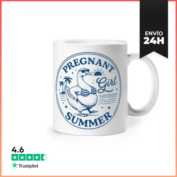 Taza PREGNANT GIRL SUMMER BEACH GOOSE MOM LaTostadora
