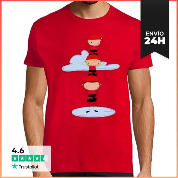 Camiseta Hombre Clásica Castellers Rojo LaTostadora