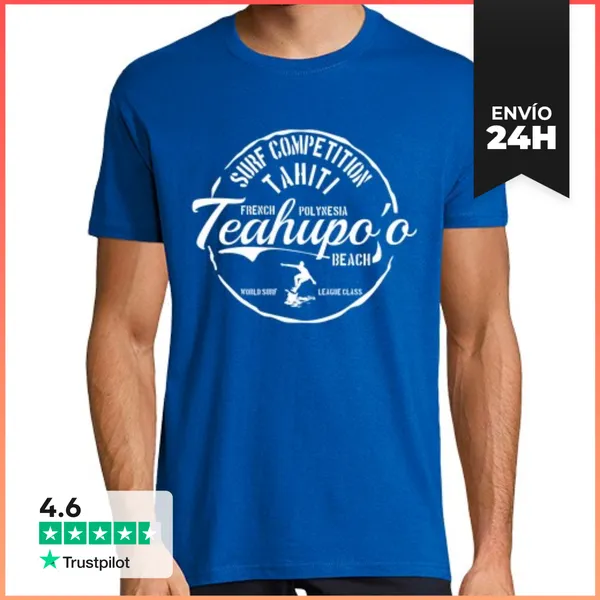 Camiseta Hombre Clásica Surfear En Teahupoo Tahití LaTostadora