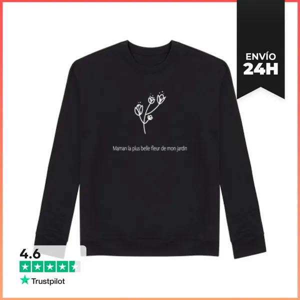 Sudadera Unisex Mamá Más Bella Flor Jardín Blanco LaTostadora