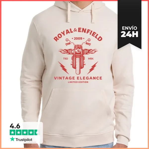 Sudadera Unisex Con Capucha Royal Enfield 2009 Vintage Elegance -