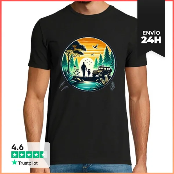 Camiseta Hombre Clásica Aventura Padre E Hija LaTostadora