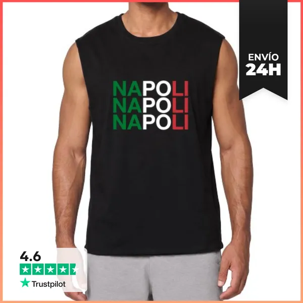 Camiseta Sin Mangas Nápoles, Italia, Bandera Italiana LaTostadora