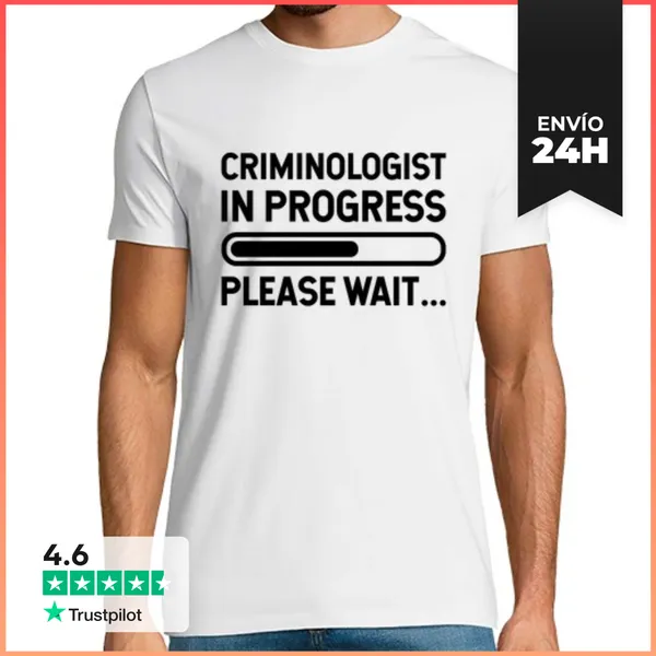 Camiseta Hombre Clásica Criminólogo En Progreso Por Favor Esper
