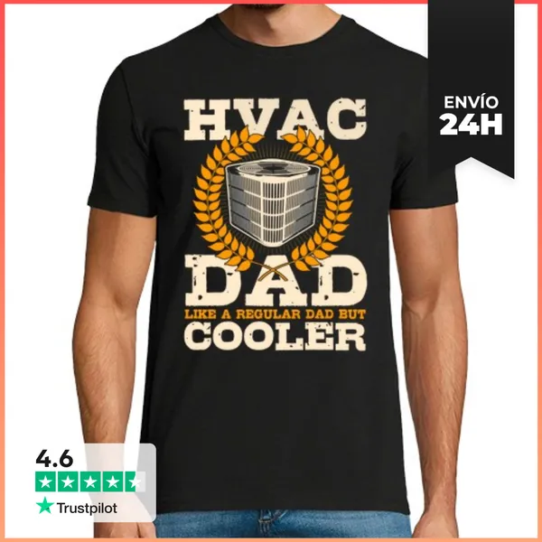 Camiseta Hombre Clásica Papá Técnico De HVAC En La Parte