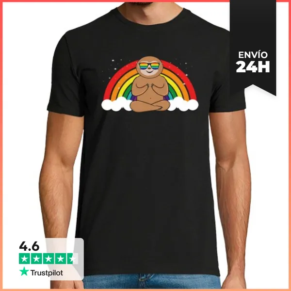 Camiseta Hombre Clásica Gay Pride Sloth LaTostadora