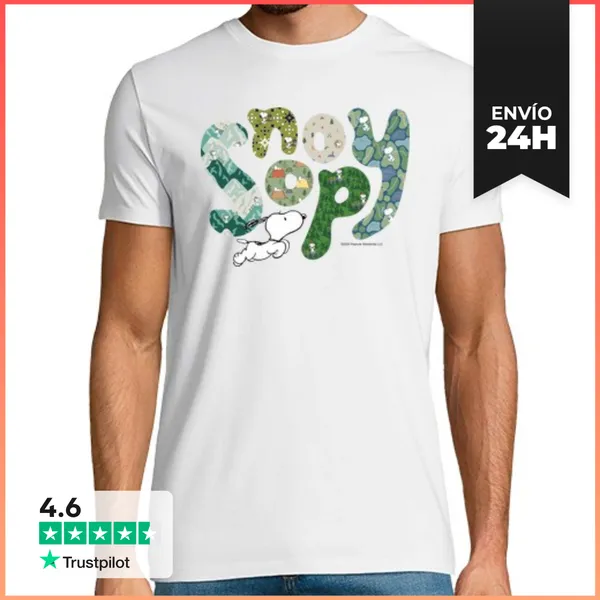 Camiseta Hombre Clásica Snoopy Camping Wanderlust Adventure