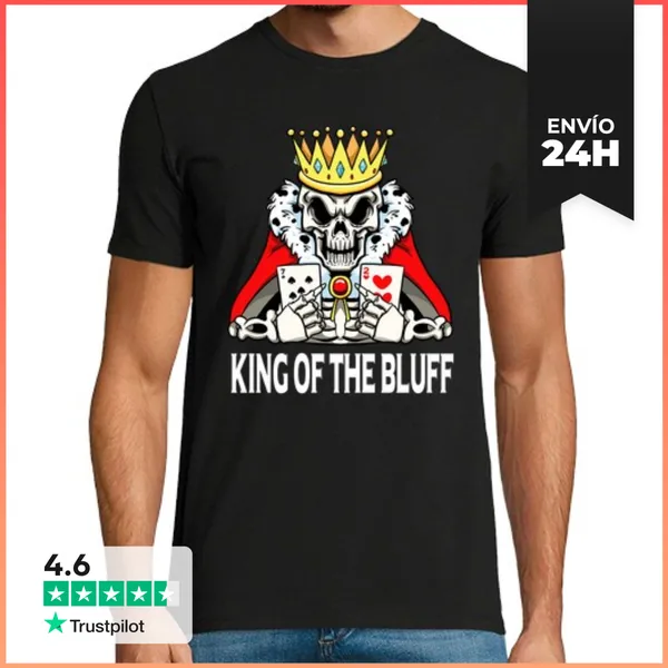 Camiseta Hombre Clásica Jugador De Póquer Rey Del Farol Cartas De