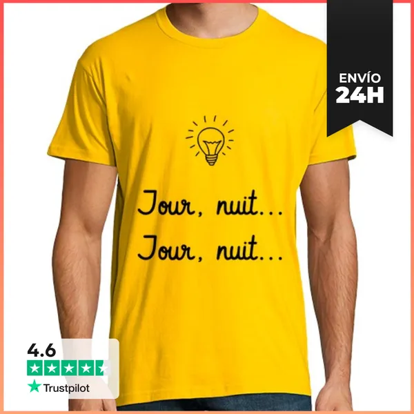 Camiseta Hombre Clásica Día Noche Día Noche Visitantes
