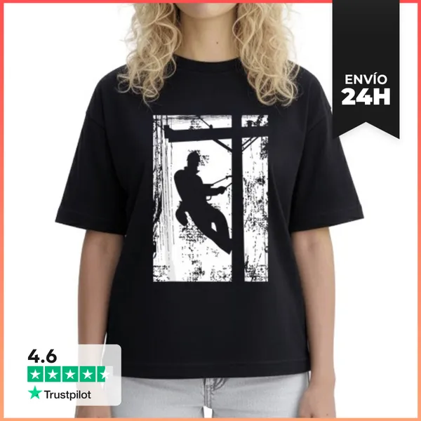 Camiseta Mujer Boxy Papá Padre Electricista LaTostadora